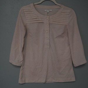 Banana Republic Tan Adorable Houndstooth Blouse XS